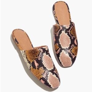 Madewell The‎ Cory Snake Embossed Leather Mules Size 8